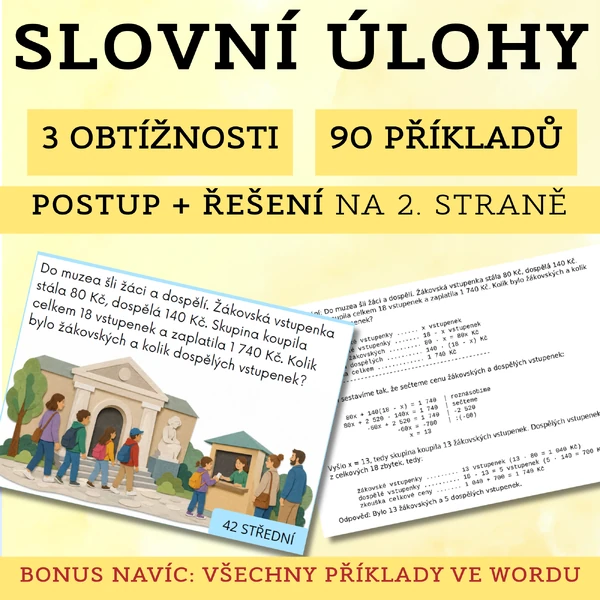 Slovní úlohy - 90 příkladů