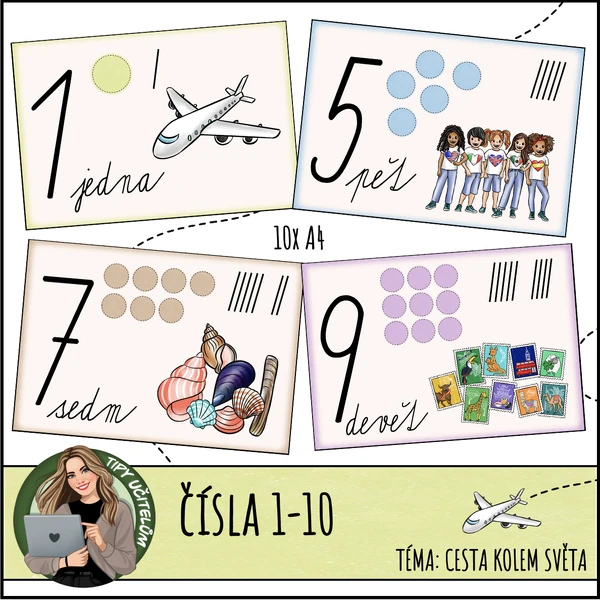 Čísla do 10 - téma cestování