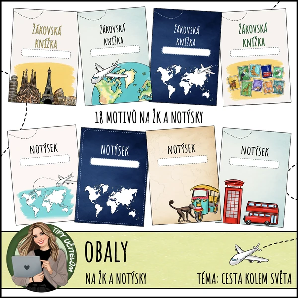 Obaly na ŽK a notýsky - téma cestování