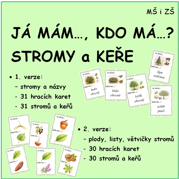 JÁ MÁM… - KDO MÁ…? STROMY A KEŘE