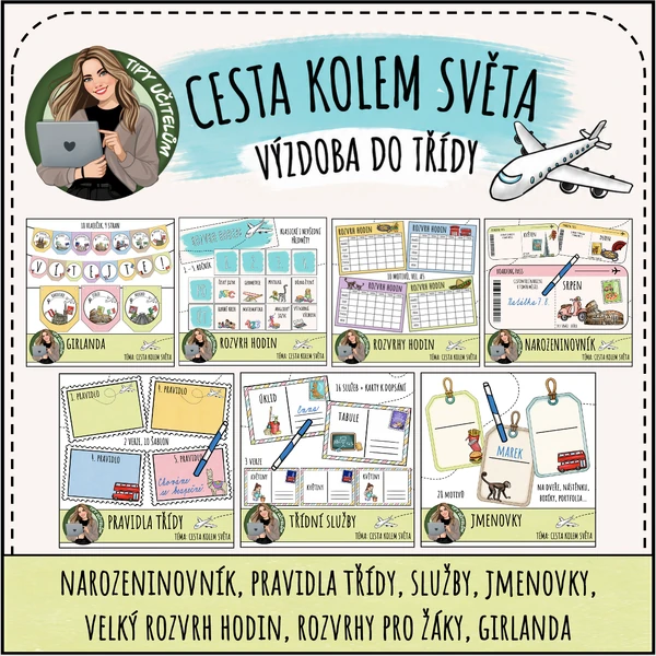 Třídní samospráva - téma cestování (balíček 7 produktů)