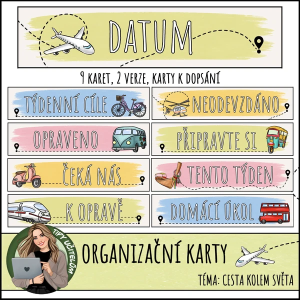 Organizační karty/nápisy