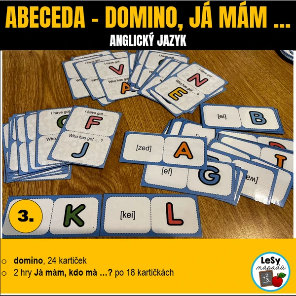 AJ - abeceda, domino, já mám ...