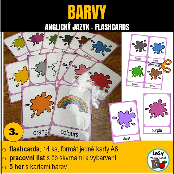 AJ: Barvy, flashcards