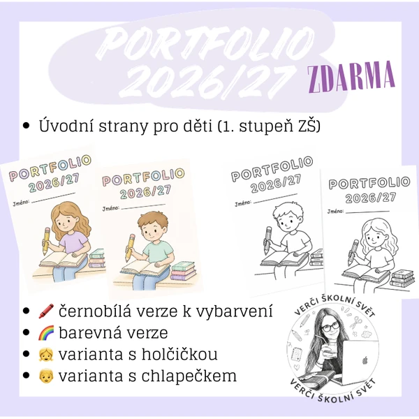 PORTFOLIO - úvodní strany pro šk. rok 2026/27