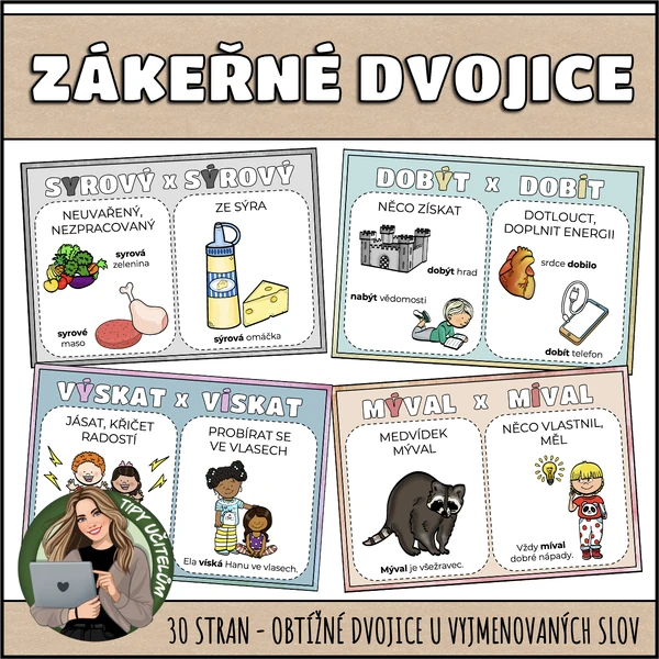 Zákeřné dvojice - obtížné dvojice ve vyjmenovaných slovech