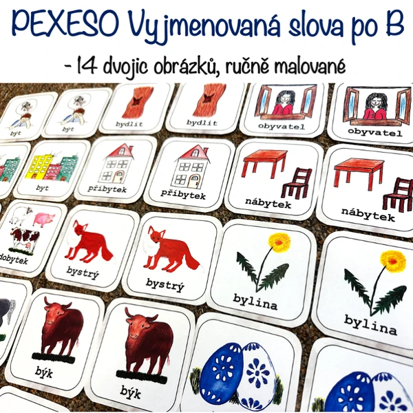 Pexeso - Vyjmenovaná slova po B a F