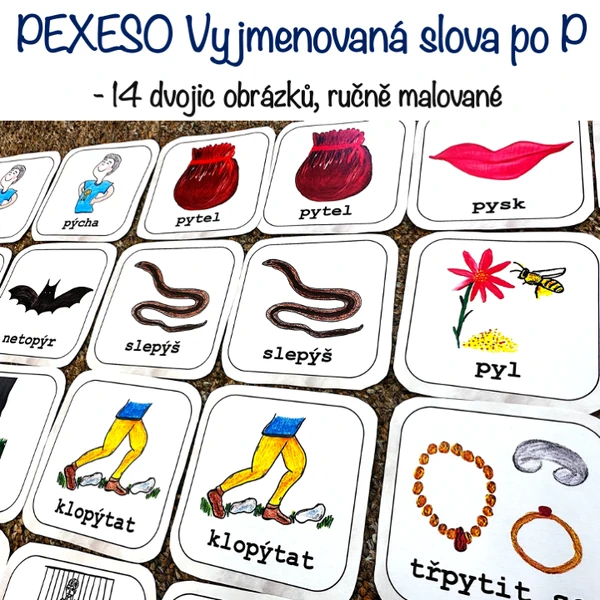 Pexeso - Vyjmenovaná slova po P