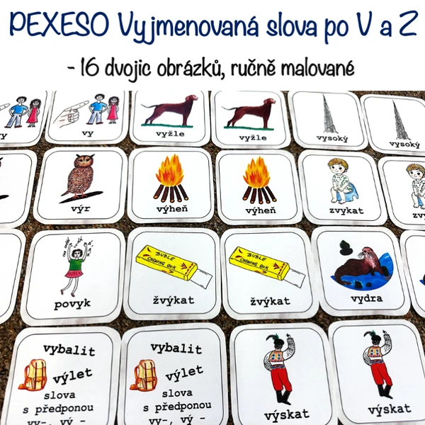 Pexeso - Vyjmenovaná slova po V a Z