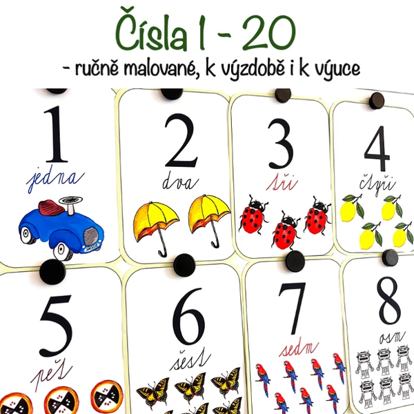 Čísla 1 - 20 k výzdobě i k výuce
