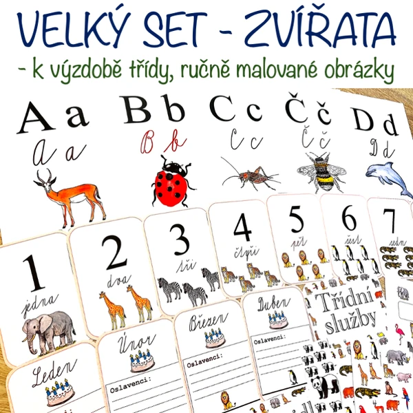 Velký set k výzdobě - ZVÍŘATA