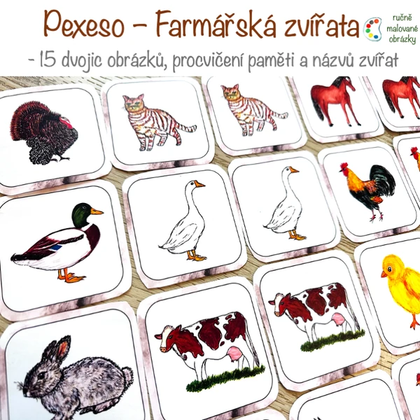 Pexeso - Farmářská zvířata