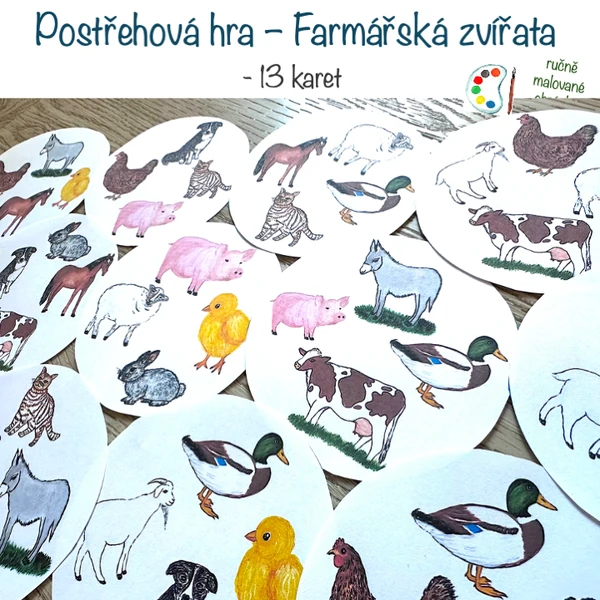 Postřehová hra - Farmářská zvířata