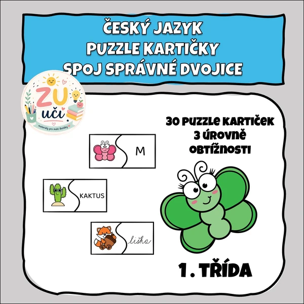 Puzzle kartičky - 1.třída, spojovačka