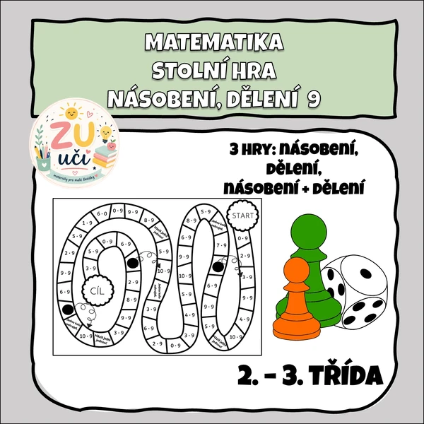 Desková hra - Násobení a dělení 9