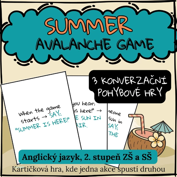 Summer AVALANCHE GAME - Speaking & Movement Game | Pohybová hra
