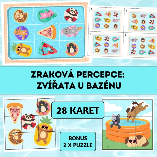 Zraková percepce: Zvířata u bazénu