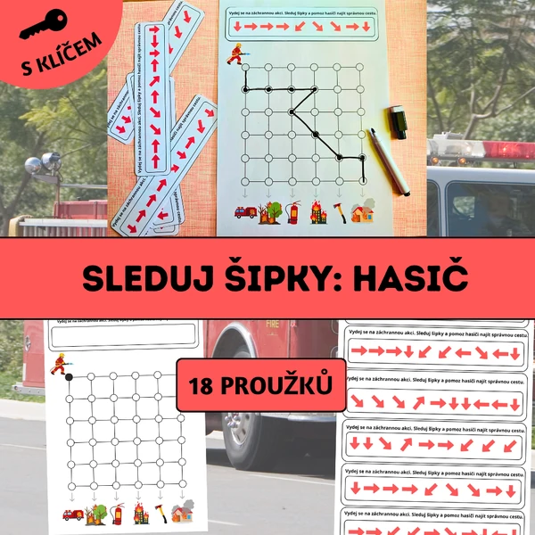 Sleduj šipky: Hasič