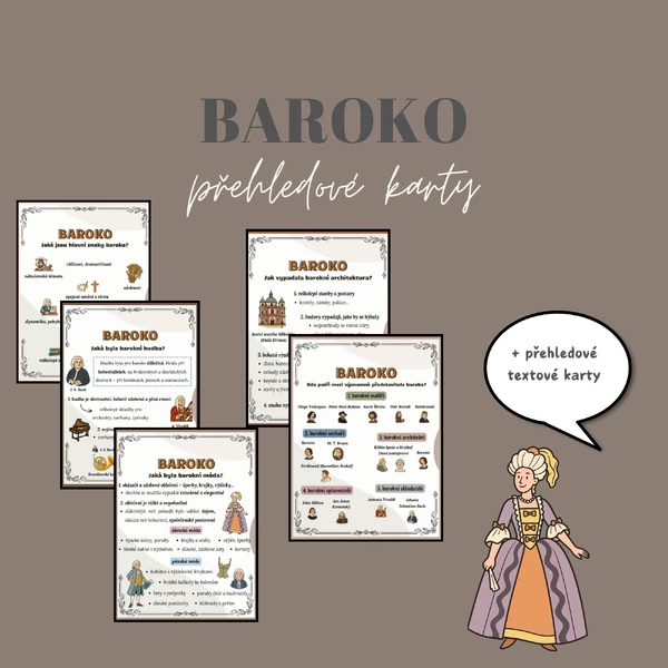 BAROKO: PŘEHLEDOVÉ TEXTOVÉ KARTY