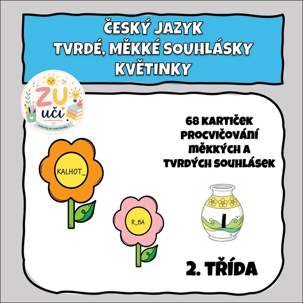 Tvrdé a měkké souhlásky - Jarní květiny