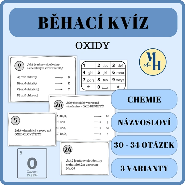 Běhací kvíz - Oxidy