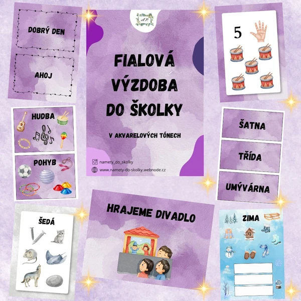 Výzdoba do školky - fialová 