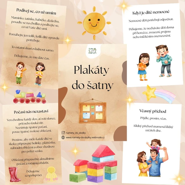Plakáty do šatny mateřské školy