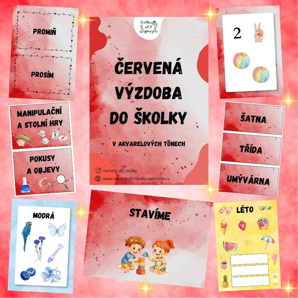 Výzdoba do školky - červená 