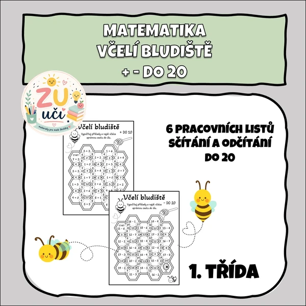 Včelí bludiště - Sčítání a odčítání do 20
