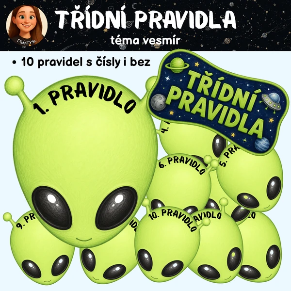 Třídní pravidla - téma vesmír