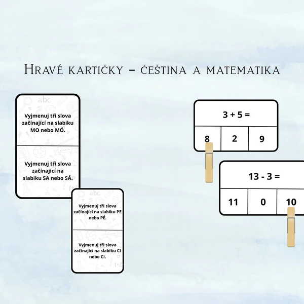 Hravé kartičky – čeština a matematika