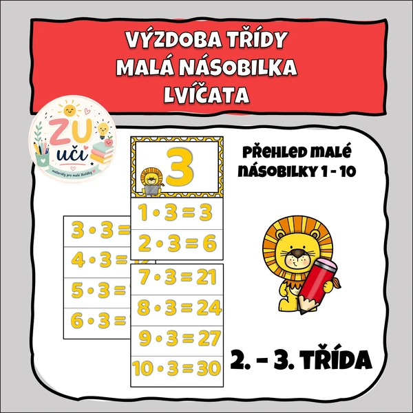 Výzdoba třídy - Násobilka - Lvíčata