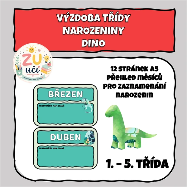 Výzdoba třídy - Narozeniny - Dino