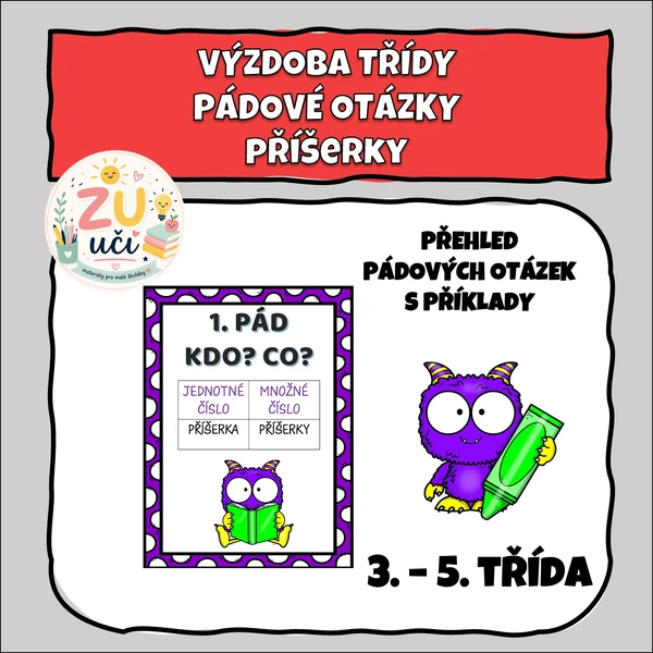 Výzdoba třídy - Pádové otázky - Příšerky