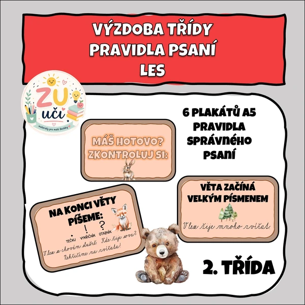 Výzdoba třídy - Pravidla psaní - Les