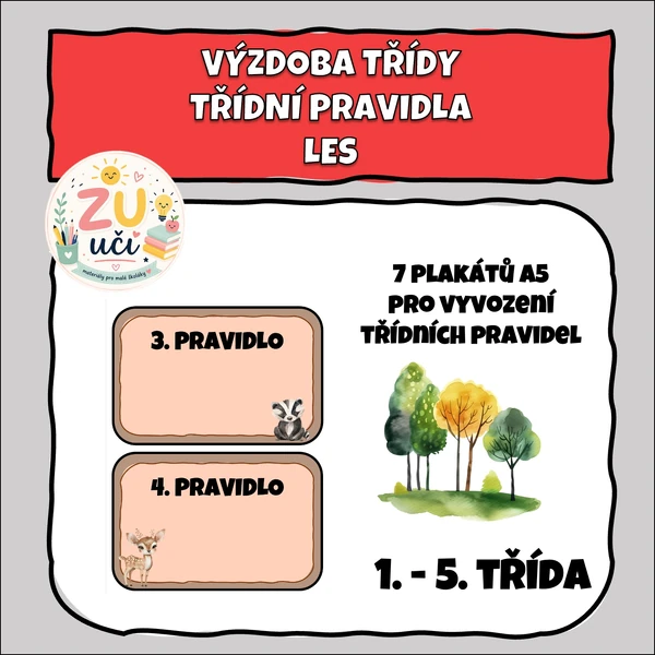 Výzdoba třídy - Třídní pravidla - Les