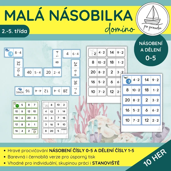 Malá násobilka (0–5) | domino