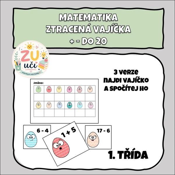 Ztracená vajíčka - Sčítání a odčítání do 20