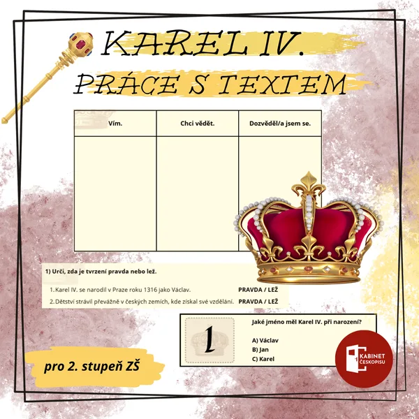 Karel IV. - práce s textem