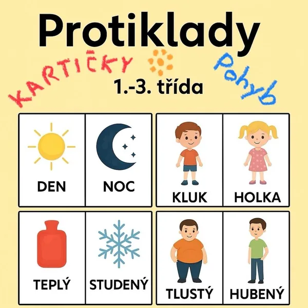 Protiklady (antonyma) – kartičky