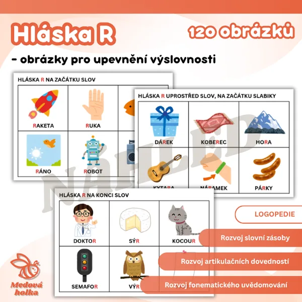 Hláska R - obrázky pro upevnění výslovnosti