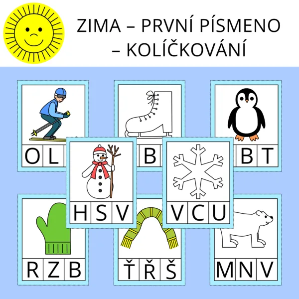 ZIMA – PRVNÍ PÍSMENO – KOLÍČKOVÁNÍ