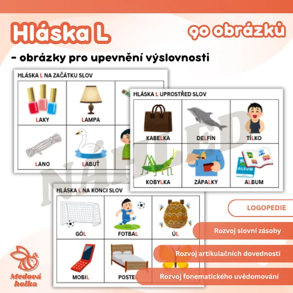 Hláska L - obrázky pro upevnění výslovnosti