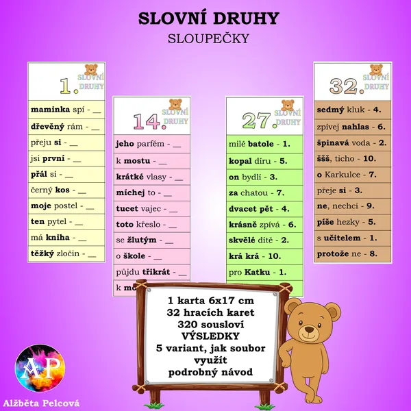 SLOVNÍ DRUHY (sloupečky)