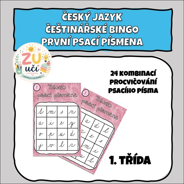 Češtinářské bingo - První psací písmena