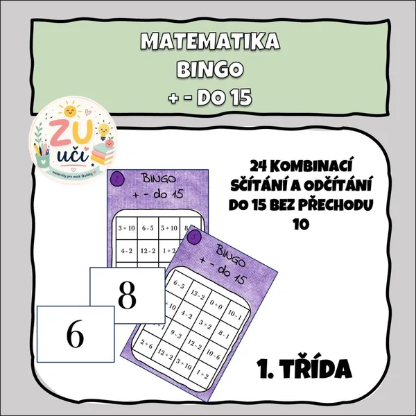 Bingo - Sčítání a odčítání do 15
