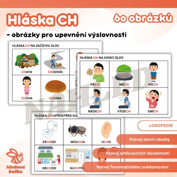 Hláska CH - obrázky pro upevnění výslovnosti
