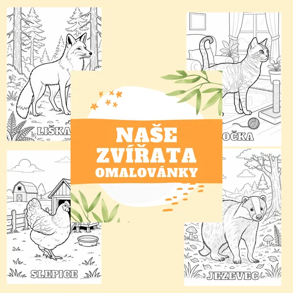 Naše zvířata - omalovánky