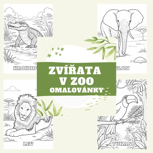 Zvířata v ZOO - omalovánky