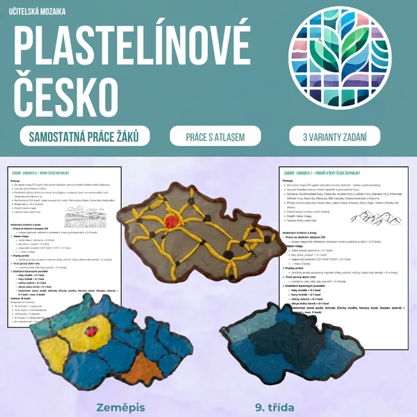 Povrch ČR - model z plastelíny